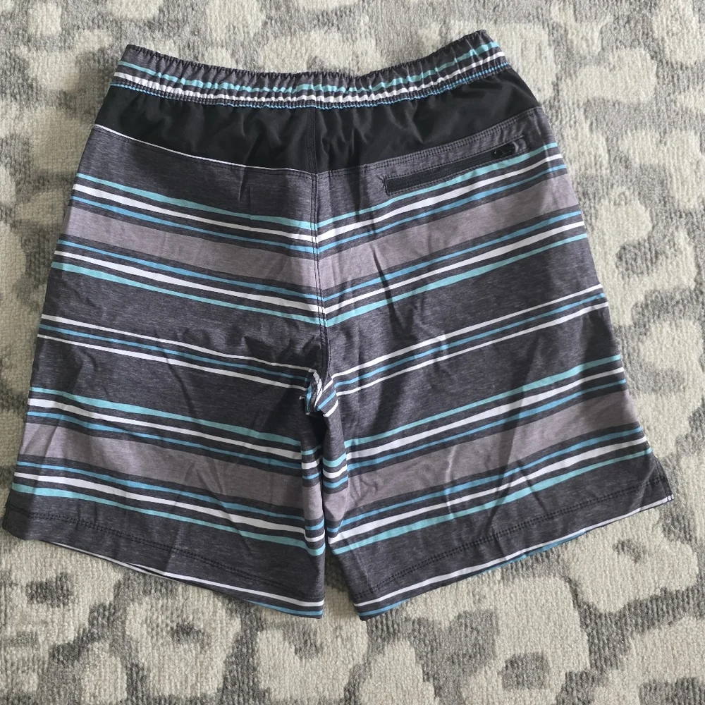 Speedo men's tech volley swim shorts striped NEW Size Small